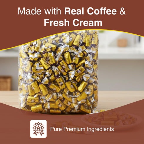 Pack, 3 Coffee Rio Original Roast Coffee Caramels Candy Bulk Pound Bag - Individually Wrapped Hard Candies Blended