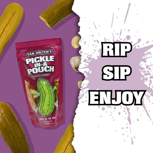 6 Pack Van Holten's Pickles - Jumbo Kosher Garlic Pickle-In-A-Pouch