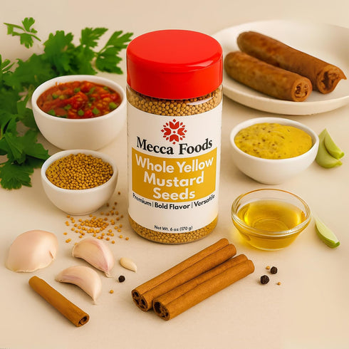 6 oz Yellow Mustard Seeds PET Jar Whole Mustard Seed Spice for Cooking, Pickling & Indian Cuisine Non-GMO, Fresh