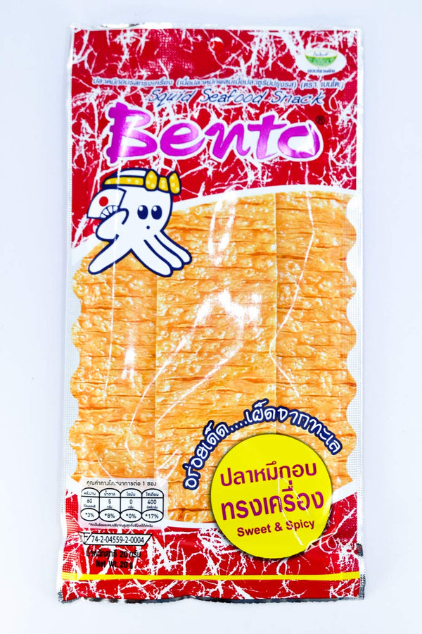 BENTO Squid Seafood Snack Sweet & Spicy Wt 24 G (0.85 Oz) X