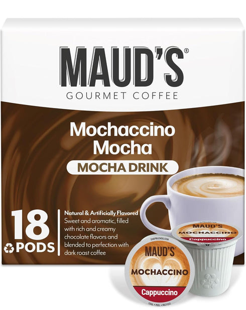 Maud's Chocolate Mocha Cappuccino Coffee Pods, 18ct - Mochaccino Mocha Flavor -