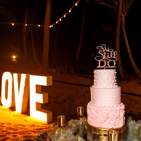 Rose Gold Glitter We Still Do Cake Topper, Vow Renewal/Bride Shower/Wedding Anniversary Party Decoration Supplies