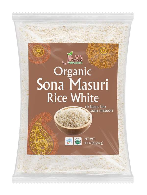 Organic Sona Masoori Rice 10 LB Premium Quality - India Origin, Short