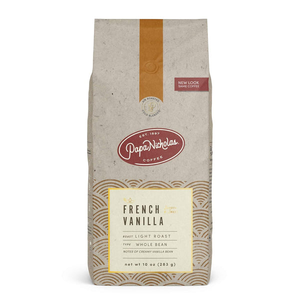 PapaNicholas Coffee, Whole Bean Coffee, French Vanilla, 10 Ounce