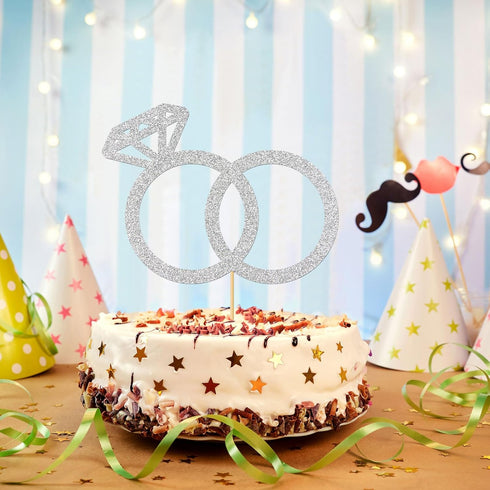 Diamond Ring Cake Topper - Engagement, Wedding, Bridal Shower, Valentine Party Decoration