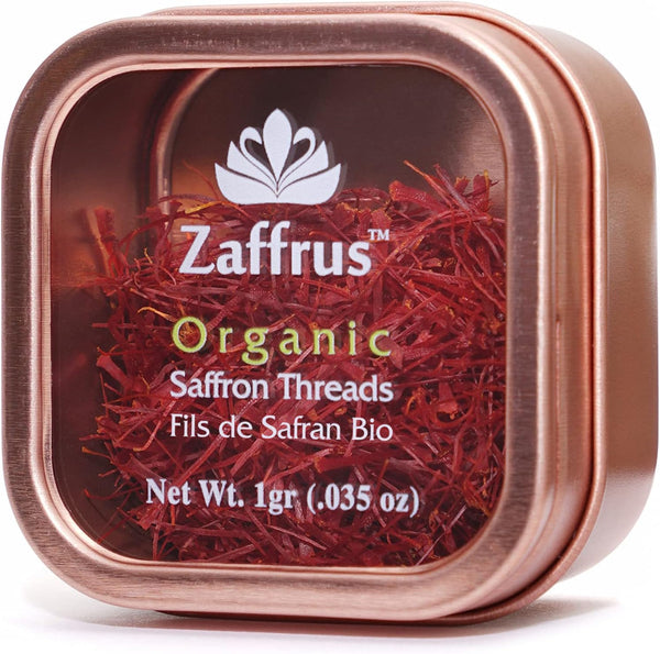 Zaffrus Certified Organic Saffron Threads for Cooking, 1 gram / .035 oz