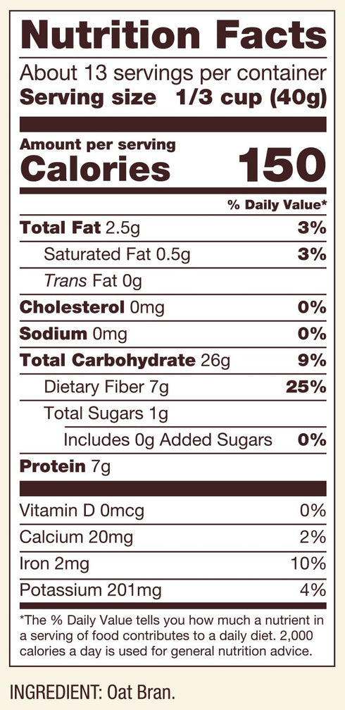 18oz (Pack 1) Bob's Red Mill Oat Bran, of - Non GMO, Vegan, Kosher