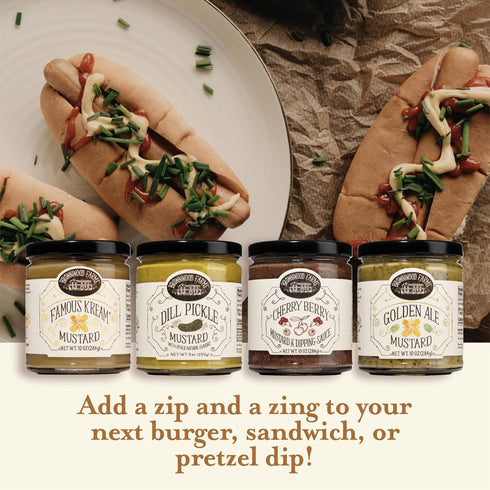 10 Brownwood Farms Flavored Mustard, Made in Small Batches, Sweet, Hot, Creamy and Delicious, From the Great Lakes