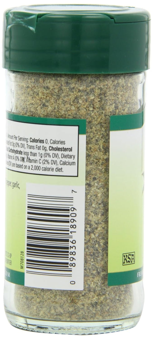 Frontier Seasoning Blends, Salt-Free Lemon Pepper, 2.08-Ounce Bottle