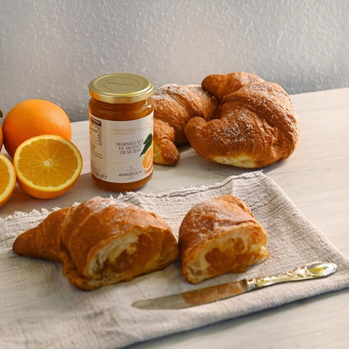 12.7 oz Agrisicilia Sicilian Orange Marmalade Authentic Italian Citrus Jam with Fruit Peel, Made in Sicily, Glass Jar