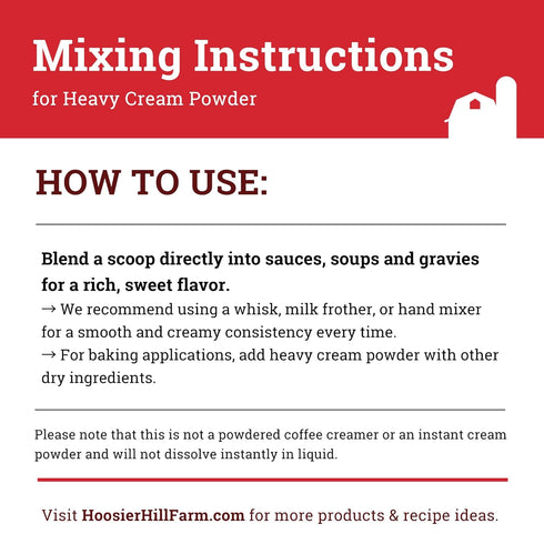 2LB (Pack 1) Hoosier Hill Farm Heavy Cream Powder