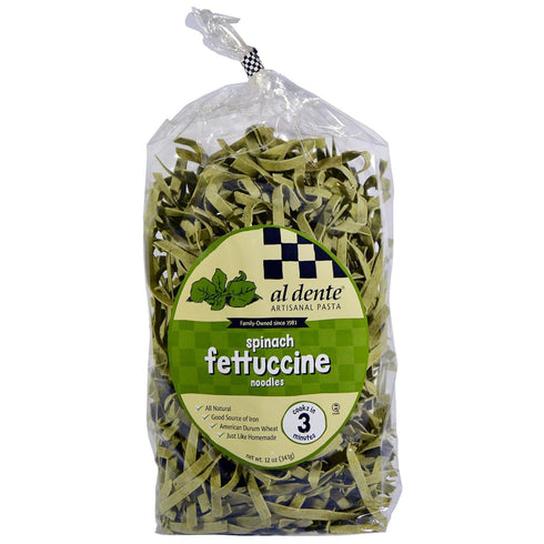 Al Dente Pasta, Spinach Fettuccine Noodles, 12 oz (341 g)(Pack of 4)