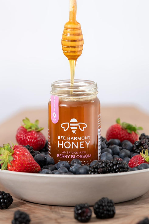 12 OZ Pack 2 Bee Harmony Berry Blossom American Raw Honey, Each
