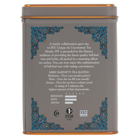20ct Harney & Sons English Breakfast Tea, Caffeinated, sachet tin, HT Tea Blends