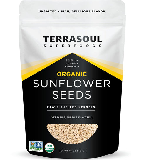 Terrasoul Superfoods Organic Hulled Sunflower Seeds, 16oz, Hulled | Fresh | Vitamin