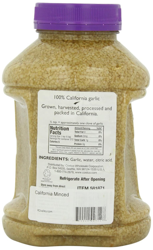 KIRKLAND 3 (Pack 2) Signature Minced California Garlic, Pound