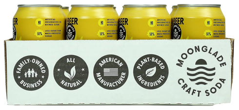 (12 Pack) NEW! Moonglade Organic Ginger Beer, Small Batch, Craft Mixer, Non-Alcoholic, Fizzy, Spicy, Craft Soda
