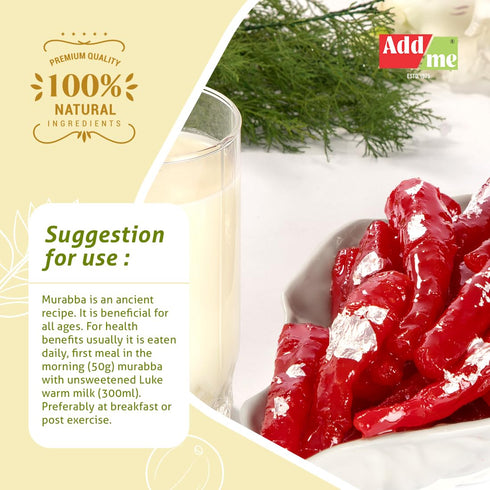 Add me 1kg Pack 1 Carrot Murabba Vacuum Without Syrup Gajar ka Murabba - Kg