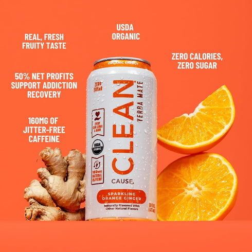 Pack 160mg (16oz 12-Pack 3 CLEAN Cause Zero Sugar Variety Yerba Mate Tea Sparkling, USDA Organic Energy Drink