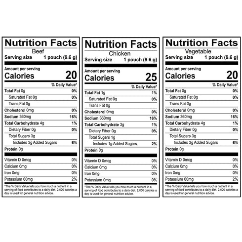 Pack (6), (6), (4) 16) Packets JMA Shop Savory Choice Variety - Chicken Beef Vegetable - (Total of Low Sodium, No