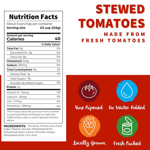 28oz 6 pack Dei Fratelli - Stewed Tomatoes