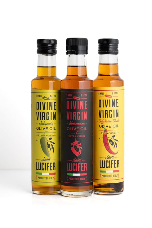8.5oz 250ML Saint Lucifer, Divine Virgin - Habanero Extra Virgin Olive Oil, - | Gluten Free, Sugar Free, Vegan