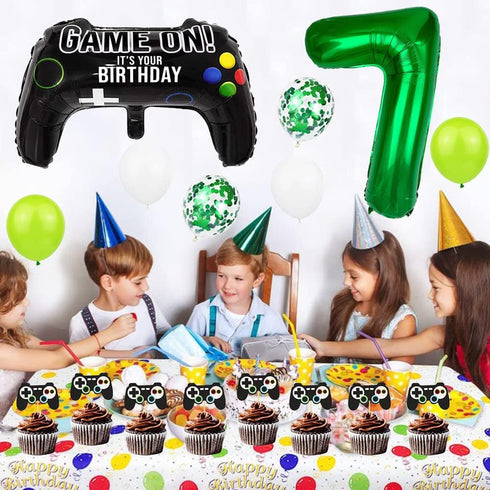 24 Pcs Video Game Controllers Cupcake Toppers Gamepad Cupcake Picks Gamer Birthday Cake Decor Cake Dessert Muffin Toppers for Kids Boy Birthday Party