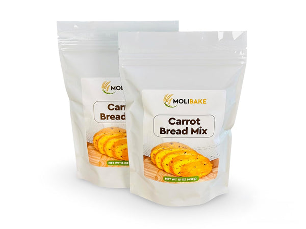 Molibake Carrot Bread Mix Pack of 2 - All-Natural Baking Mix for