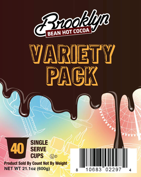 Pack 2.0 40 Count Brooklyn Beans Hot Chocolate Variety Pods, Compatible with K-Cup Brewers