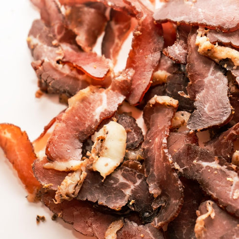 1lb (16oz) Biltong Depot Original Beef Biltong Slices with Fat | Air-Dried Beef Jerky Snack | High Protein | Zero Sugar