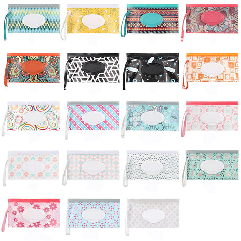Nobu 5 24*13.5cm(random piecesSnap Strap Portable Baby Wet Wipes Bag Tissue Box Container Eco-friendly Easy-carry