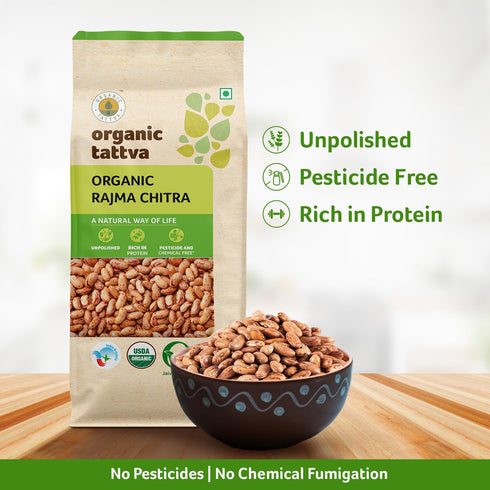 500g Organic Tattva Speckled Kidney Beans (Rajma Chitra), USDA Certified