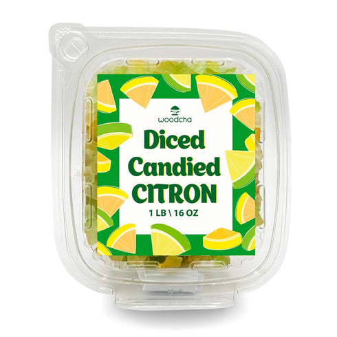 16oz Diced Candied Citron, Glazed Citron Peel For Baking, Candied Fruit or Fruitcake, Fruit Snacks, No GMO, Vegan