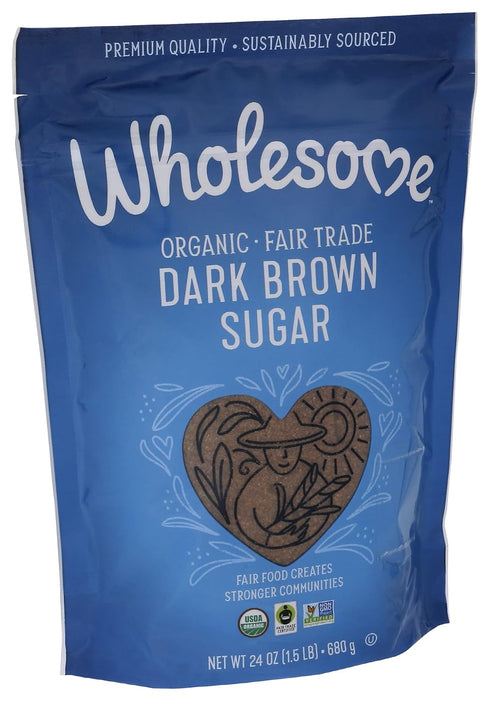24-Ounce 1 Pack Wholesome Sweeteners Organic Dark Brown Sugar, Fair Trade, Non GMO, Gluten Free & Vegan, Sugar