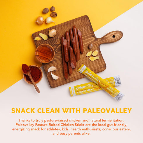 10 Pack 7g (10 Pack, Paleovalley Pasture-Raised Chicken Sticks Protein per Stick Keto-Friendly, Paleo, Gluten-Free