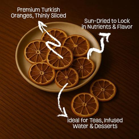 35-40 3.5 oz GURU HUNU Dried Orange Slices, Whole Citrus Wheels | No Sugar Added | Cocktail Garnish, Mulled Wine, Tea