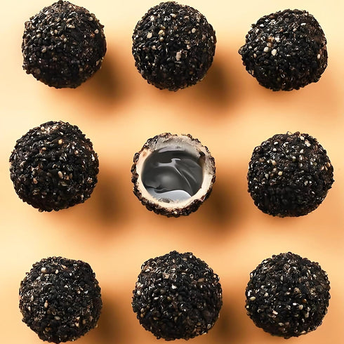 BAYUEDEGUA 100g/3.52oz Mulberry+Black 10 -Sandwich Black Sesame Pill Black Sesame+Black Beans+Black Rice+Black Goji