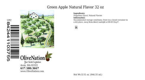 32 Green Apple Natural Flavor - TTB-Approved for Brewing - Non-GMO - Gluten Free - Kosher - Vegan - ounces