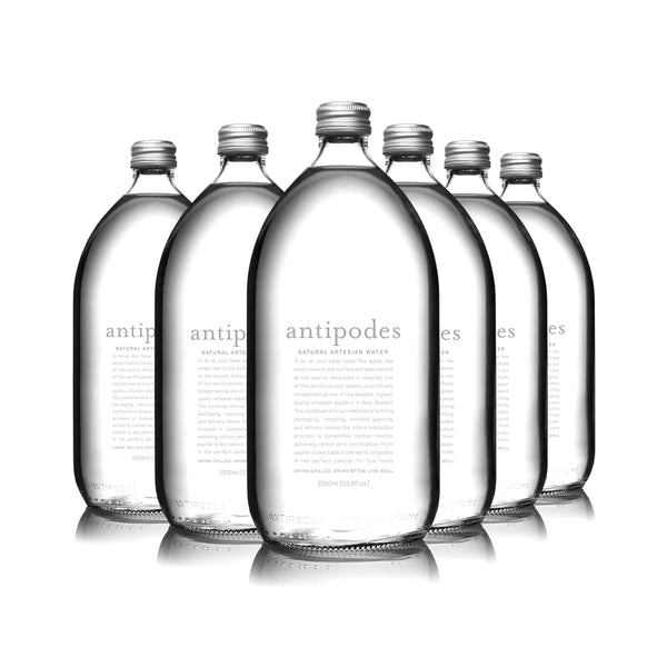 ANTIPODES Natural Artesian Still Water, 33.8 Fl Oz (1 Liter) (Pack of 6),