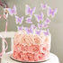 Set of 66 Pack Mixed Size & Colour Purple Gold Cupcake Toppers 3D Butterfly Cake Picks with Dot Glue for Party