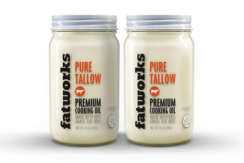 Fatworks Premium 100% Grass Fed, Pasture Raised Beef Tallow, Artisanally Rendered, WHOLE30 Approved,