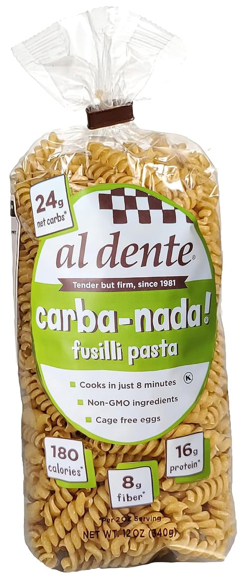 12 (Pack 6) Al Dente Carba-Nada Fusilli, Ounce