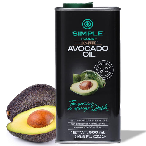 Simple Foods Avocado Oil - 100% Pure, Non-GMO, High Smoke Point, Mild