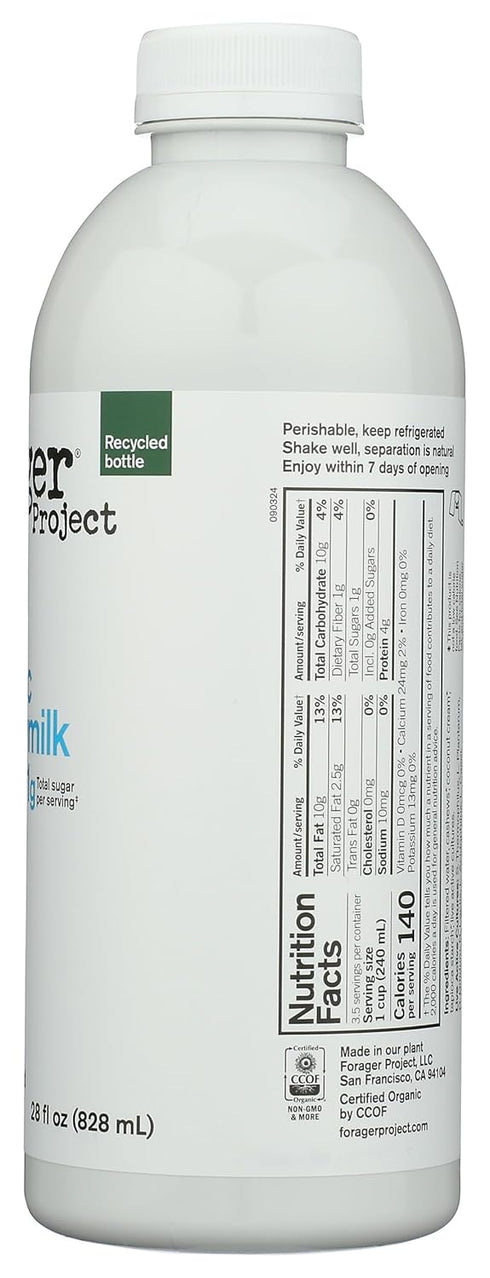 28 FORAGER PROJECT Organic Plain Cashew Drinkable Yogurt, FZ