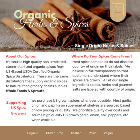 Set Cpise Organic Spice Starter with Whole Spices Included