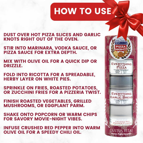 Packaged Set 3 GLP-1 Pizza Night House Favorite Seasonings | Gift of | All Natural, Non GMO Pizza Seasoning | Gourmet