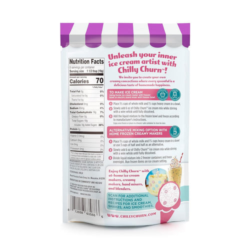 Countertop 1.5 Pack 3 Chilly Churn Birthday Cake Flavored Ice Cream, Shakes & Smoothies, Use with Hand Mixer, Blender