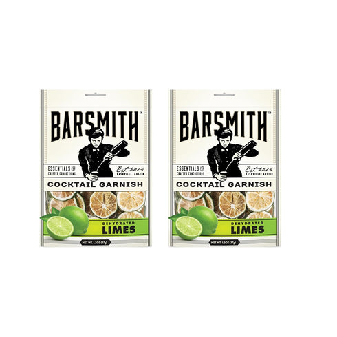 (1.3oz) Pack 2 Barsmith Dehydrated Lime Slices - Real Lime Garnish for Cocktails, Mocktails, Tea & Cooking - Tangy