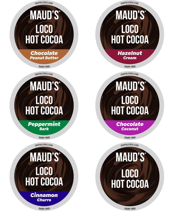 Maud's Flavored Hot Chocolate Variety Pack, 48ct, Single Serve Pods, Compatible with