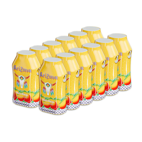 1.62 oz (Pack 12) AriZona Mucho Mango Fruit Juice Cocktail - On-the-Go Water Enhancer, fl Bottle